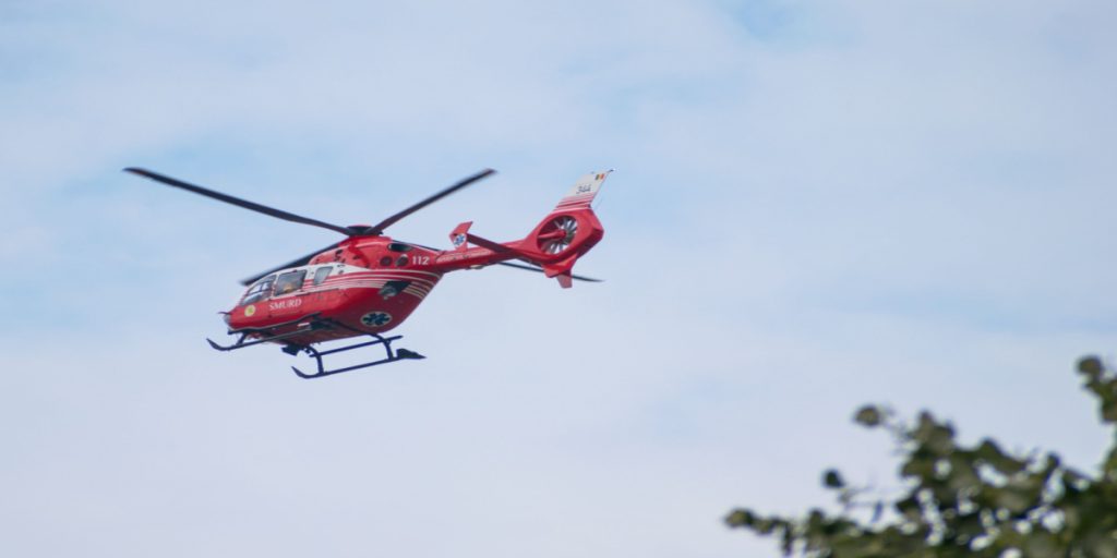 Alvorligt sammenstød: Helikopter i luften
