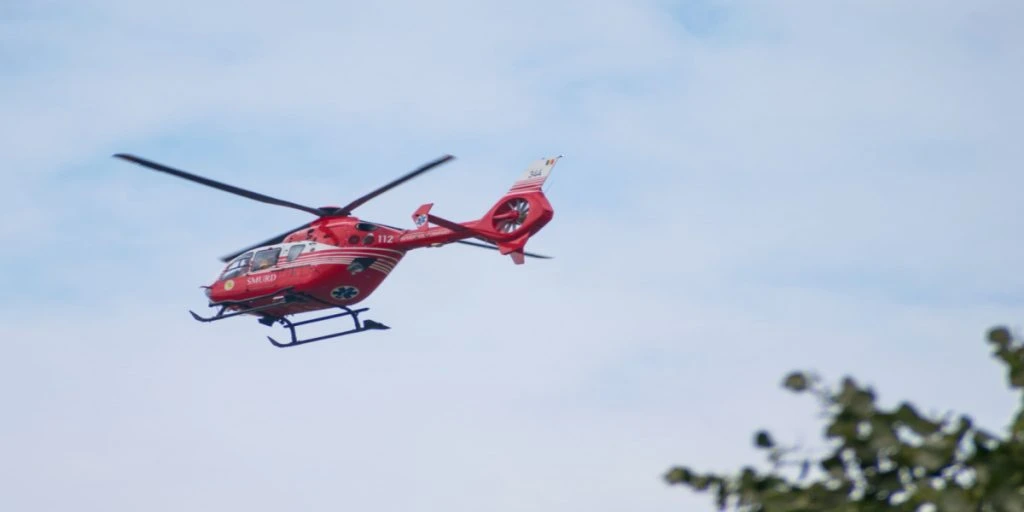 Alvorligt sammenstød: Helikopter i luften