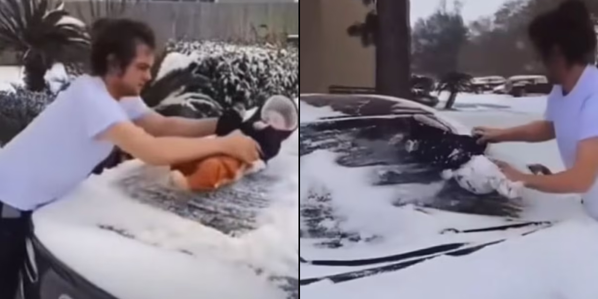 Far brugte 3 måneder gammel baby til at fjerne sne fra bil: Nu bliver det efterforsket af politiet