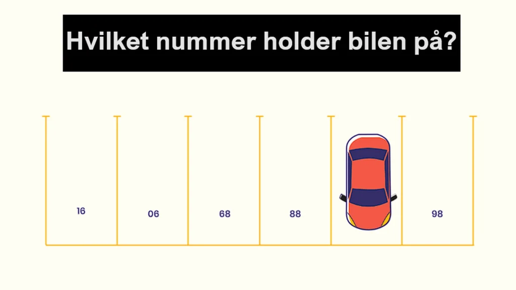 Få kan løse denne gåde helt uden hjælp: Kan du regne ud, hvilket nummer bilen holder på?
