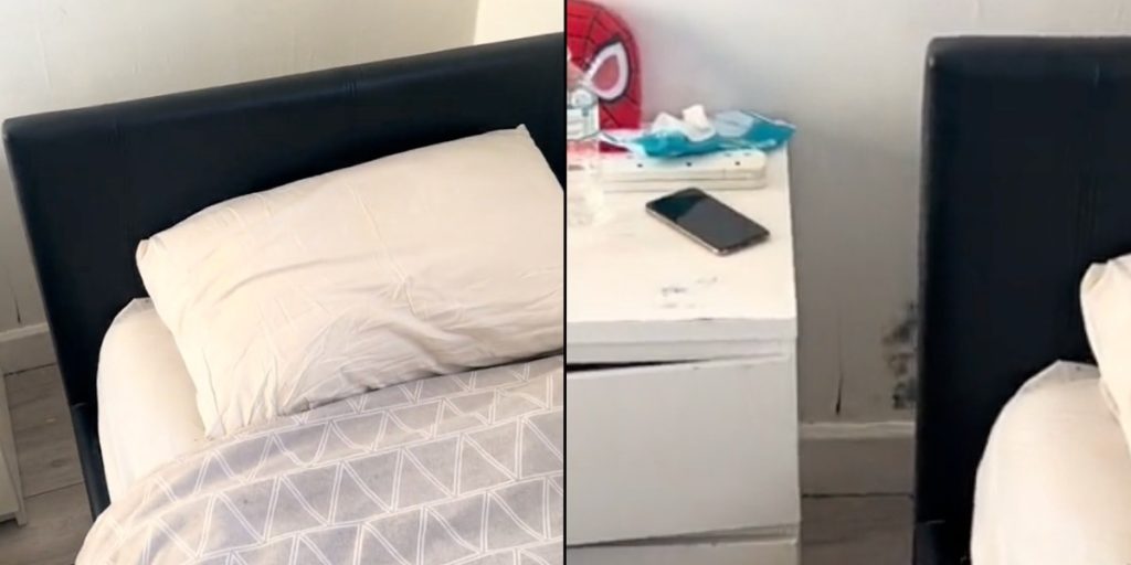 Mor gjorde ‘chokerende fund’ på sønnens værelse: Nu opfordrer hun andre til at flytte rundt på deres møbler