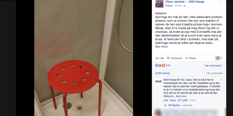Claus’ anmeldelse af IKEAs røde stol har taget nettet med storm