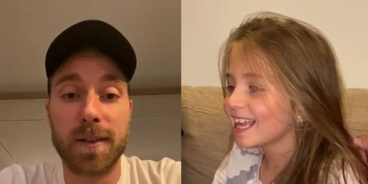 Ramt af hjertestop: Christian Eriksen sender rørende hilsen til 9-årig pige