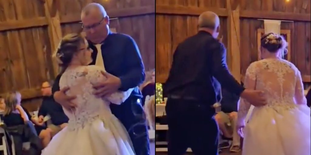 Nygift kvinde danser med stedfar til bryllup: Midt i det hele gør han noget uventet