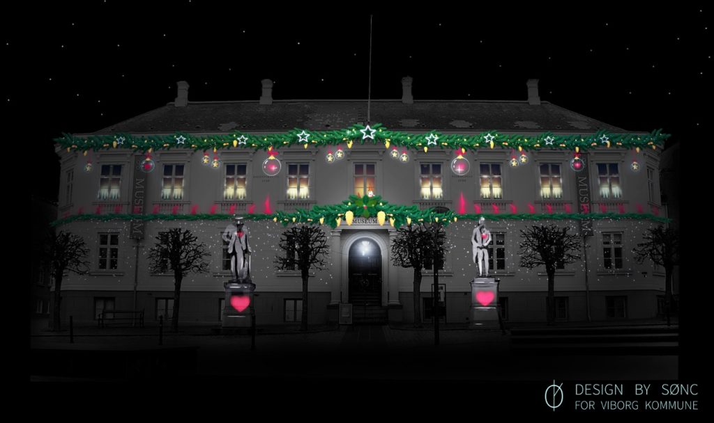 Animation af Grisse og Basse pynter Viborg Museum til jul