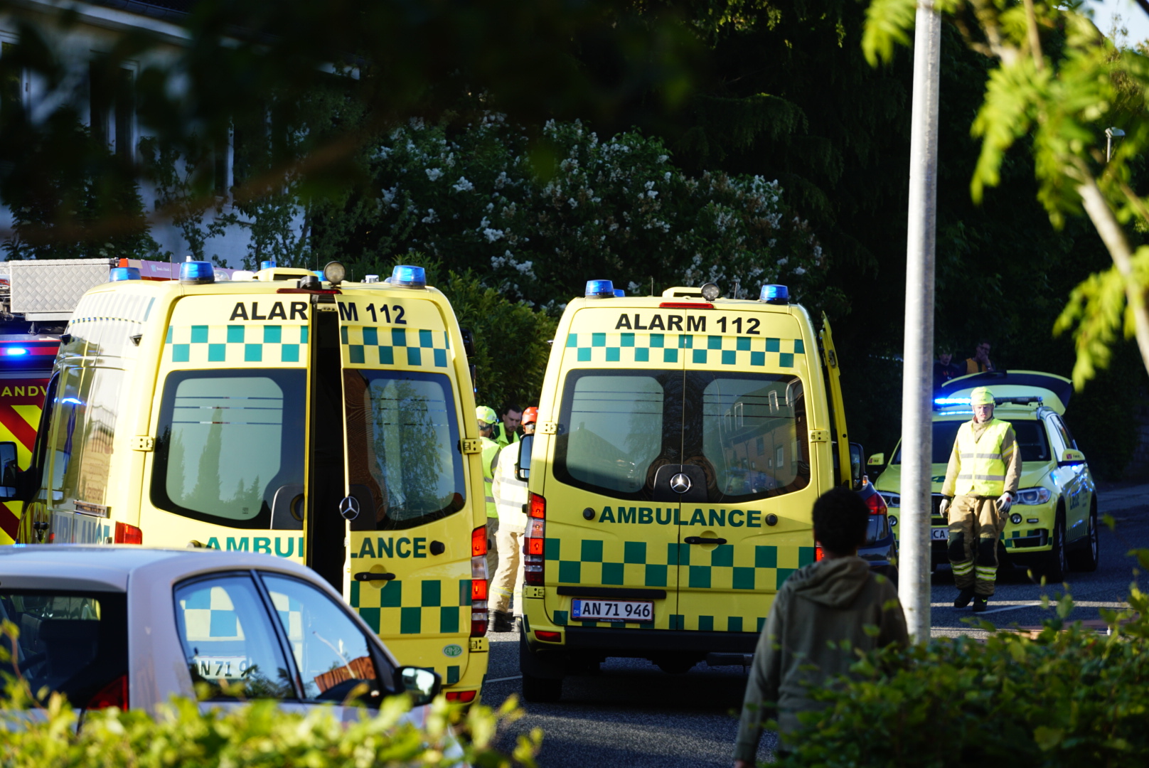 Flere ambulancer rykkede ud til ulykke i Højbjerg