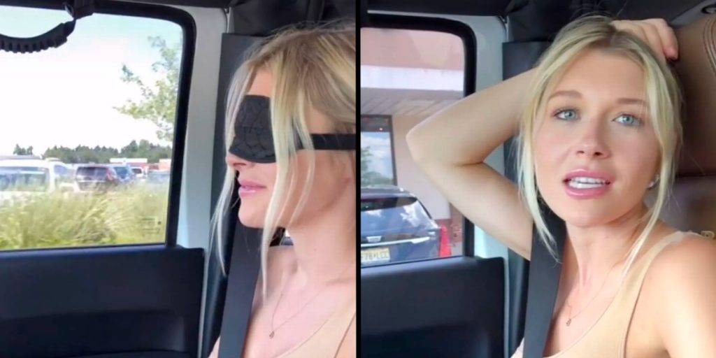 Hvis øjne kunne dræbe: Ung kvinde er slet ikke tilfreds med kærestens romantiske ‘overraskelse’