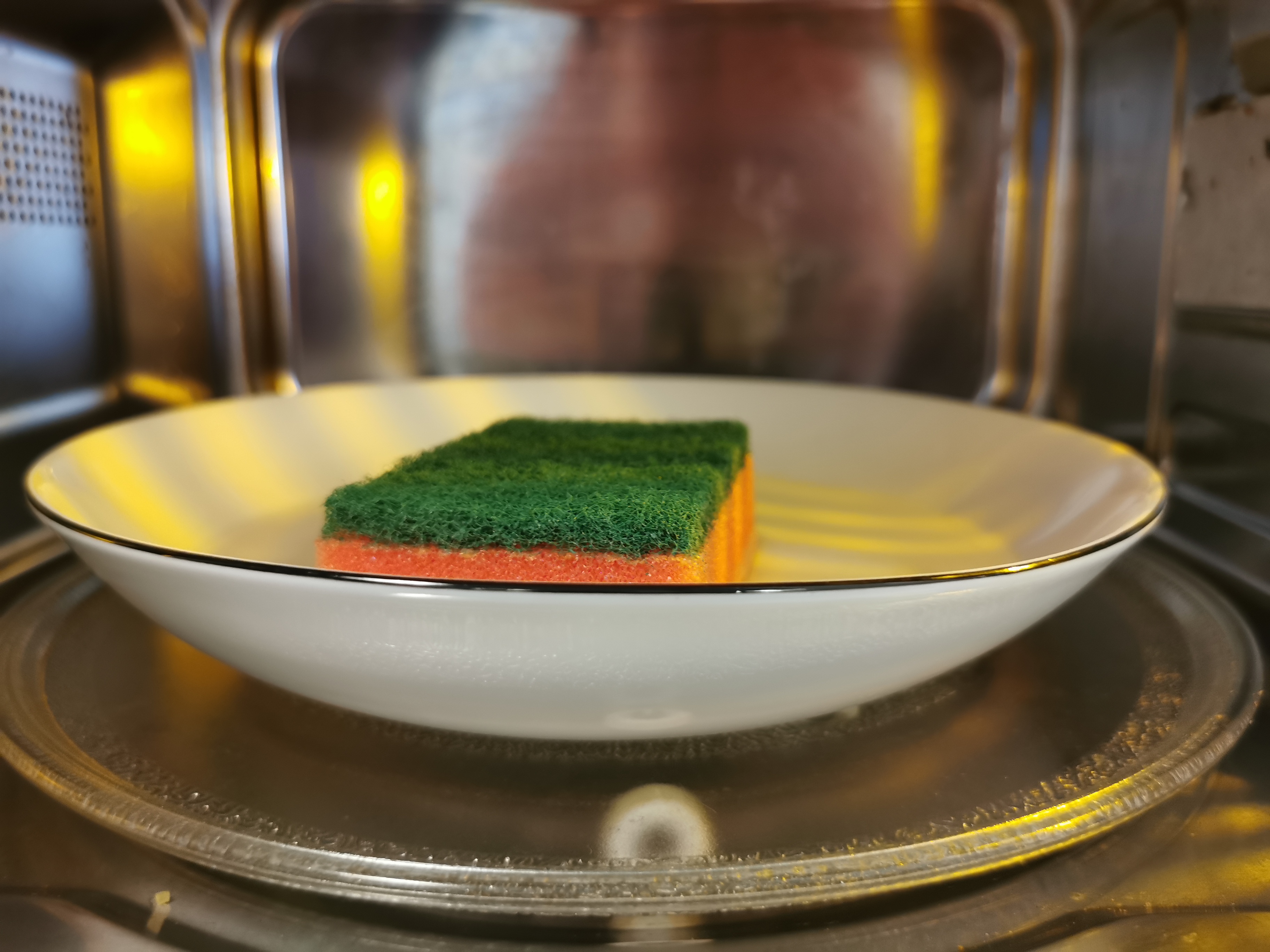 Læg en våd køkkensvamp i mikrobølgeovnen: Når du læser hvorfor, vil du gøre det samme