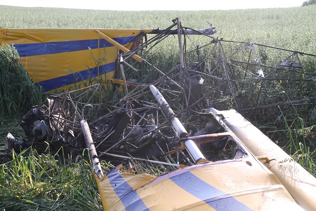 Fly brød i brand under mislykket landing på Fyn