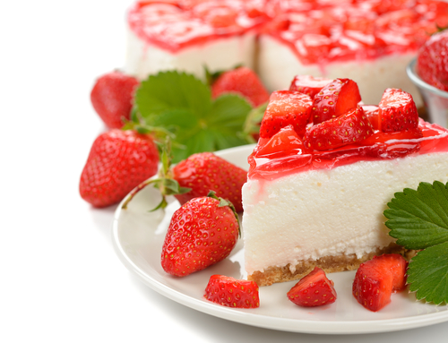 Skøn sommerkage: Cheesecake med jordbær