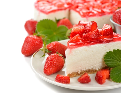 Skøn sommerkage: Cheesecake med jordbær