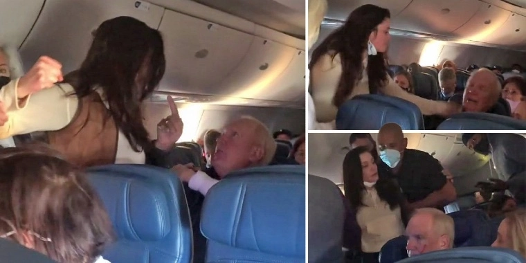 Kendis fanget på video: Går amok og slår ældre mand i ansigtet ombord på fly