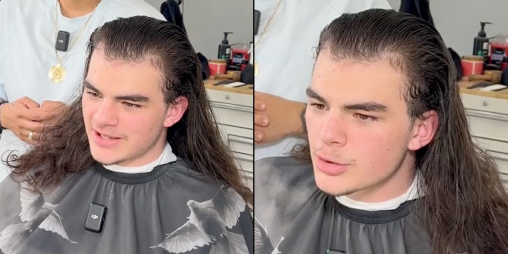 Teenager med langt hår kørte en time for klipning: Nu er han uigenkendelig