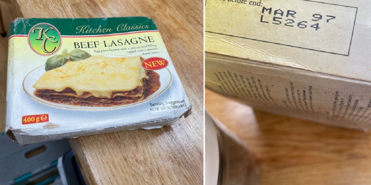 Kunne ikke tro deres egne øjne: Fandt 26 år gammel lasagne under oprydning