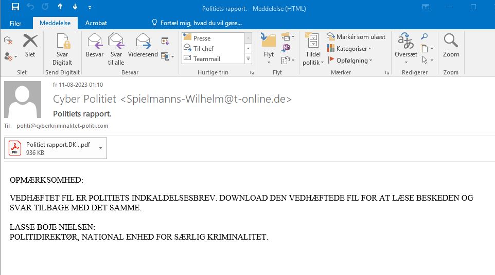 Flere danskere har modtaget denne mail fra Lasse: Nu advares de