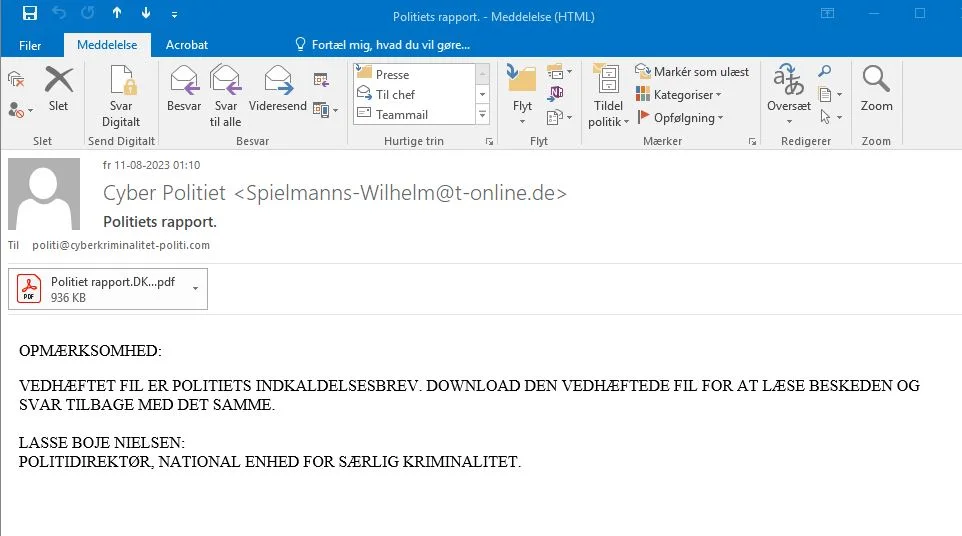 Flere danskere har modtaget denne mail fra Lasse: Nu advares de