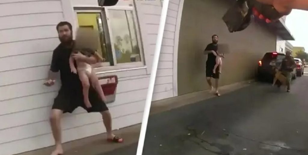 Chokerende video: Mand bruger 1-årig som “skjold” mod politiet