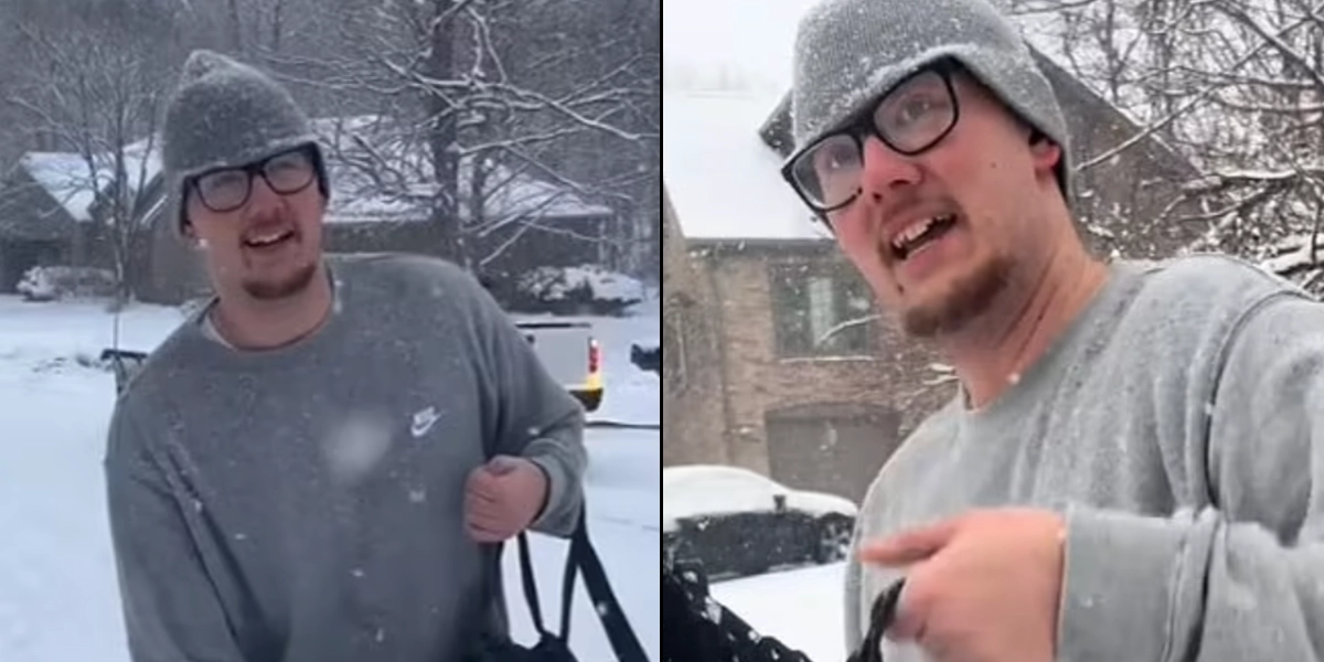Pizzabud leverede pizza i snestorm: Kort tid efter fik han vanvittig overraskelse
