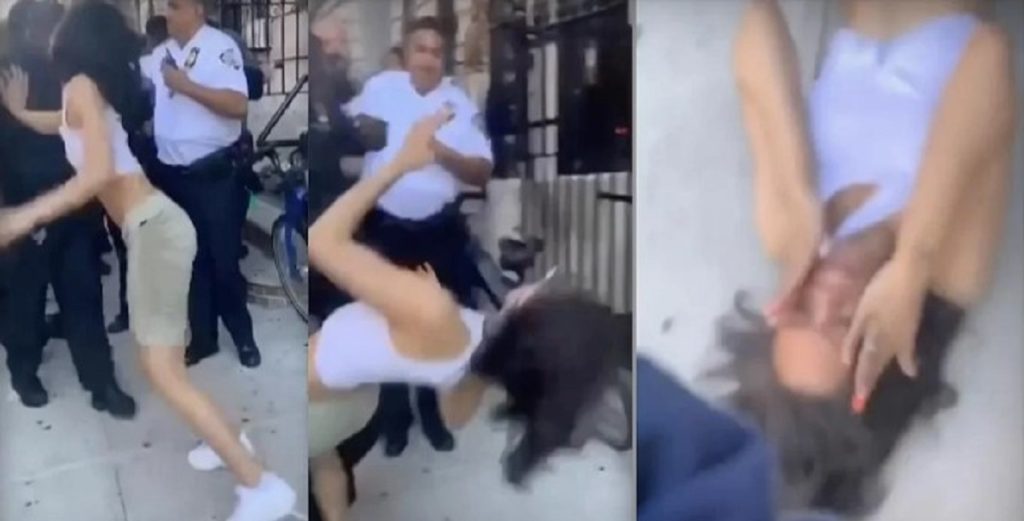 Voldsom video går viralt: Betjent slår kvinde i jorden