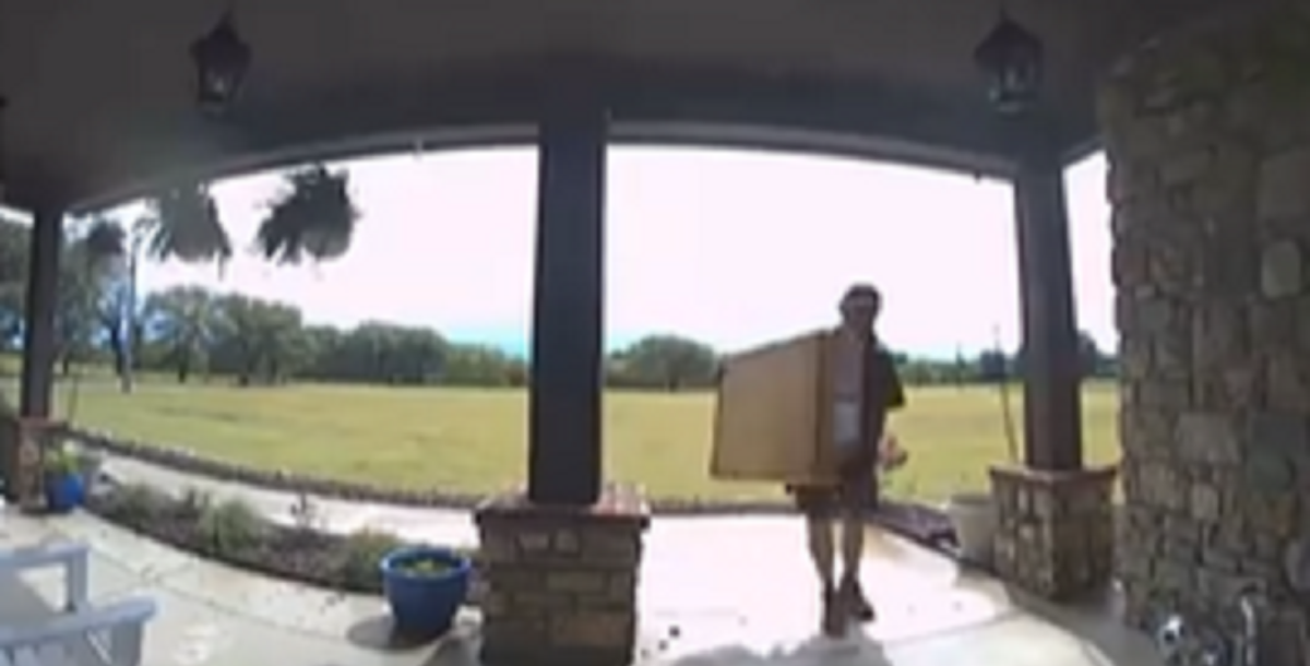Postmanden leverer en pakke og gør dette: Nu er videoen gået viralt