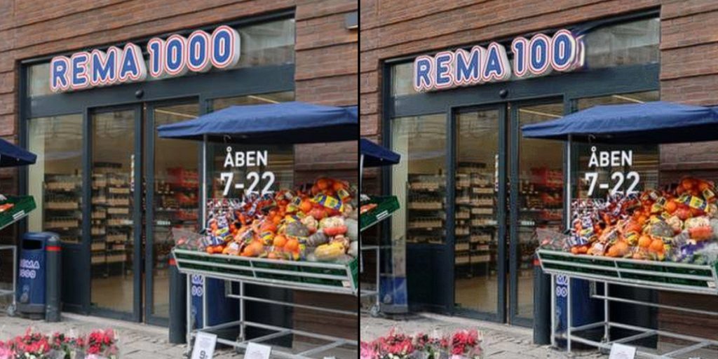 Du har et falkeblik, hvis du kan finde 5 fejl på dette billede af en Rema 1000 på 17 sekunder