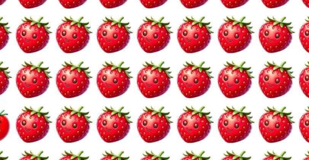 Du er genial, hvis du kan finde tomaten blandt jordbærrene på kun 5 sekunder