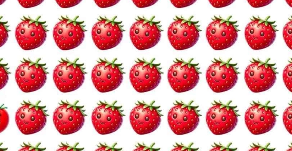 Du er genial, hvis du kan finde tomaten blandt jordbærrene på kun 5 sekunder