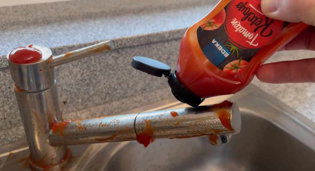 Gnid ketchup mod din vandhane: Se så magien ske