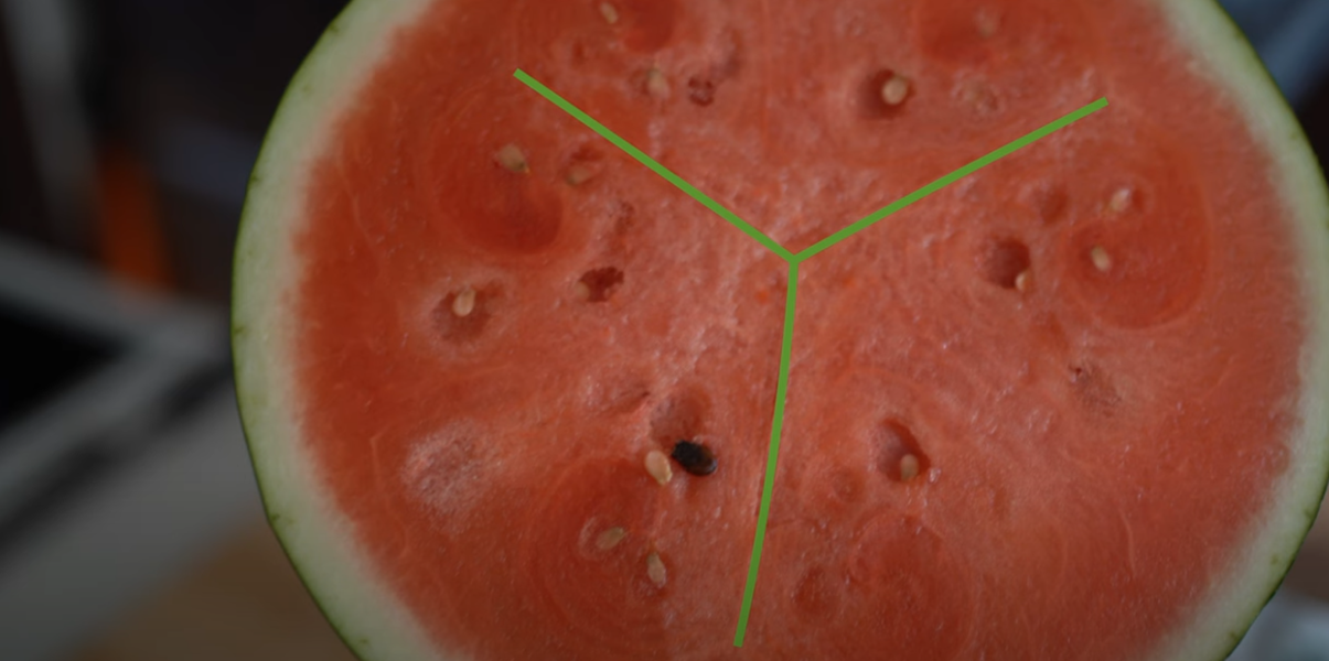Skær din vandmelon ud på denne måde: Kernerne kan fjernes med et snuptag