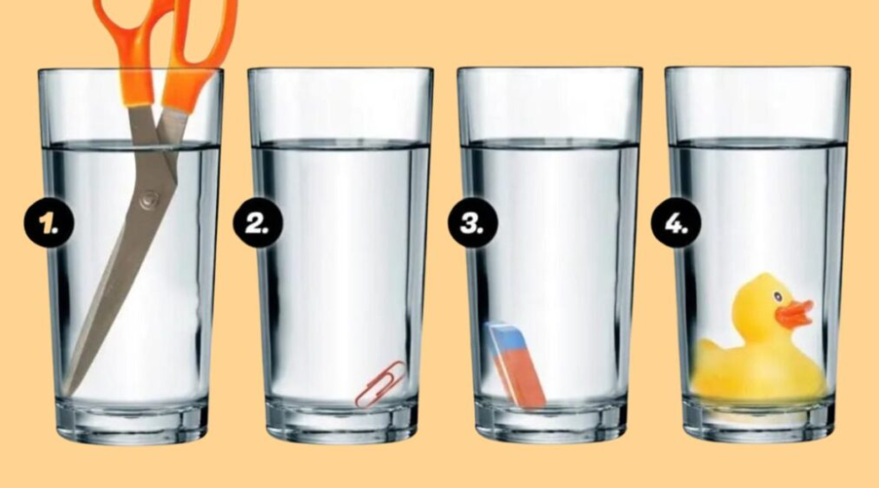 Hvilket af disse glas indeholder mest vand? Kun genier kommer frem til det korrekte svar