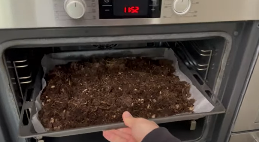 Han sætter jord i ovnen: Når du ser hvorfor, vil du gøre det samme