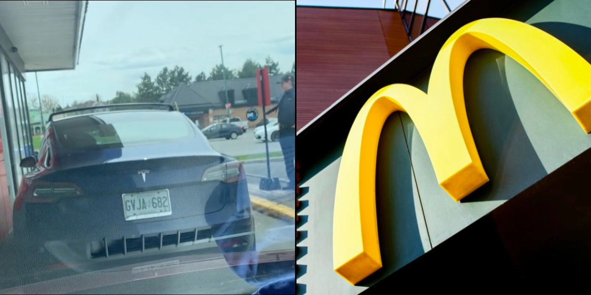 Tesla-ejer tog bilen med i drive-thru på McDonald’s: Så skete det, der ikke måtte ske