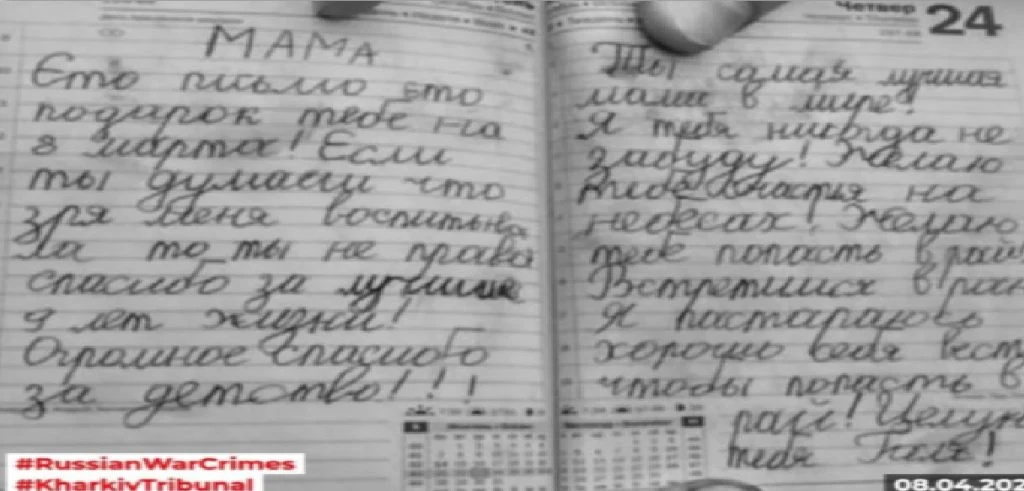 Ukrainsk pige skriver hjerteskærende brev til sin afdøde mor