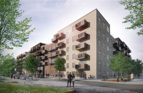 Så bygges der – 190 nye lejligheder på vej ved Søren Frichs Vej