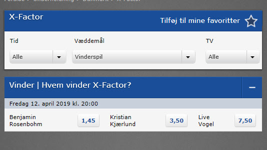 Bookmakerne har en storfavorit til X Factor-finalen – men seerne bestemmer i sidste ende