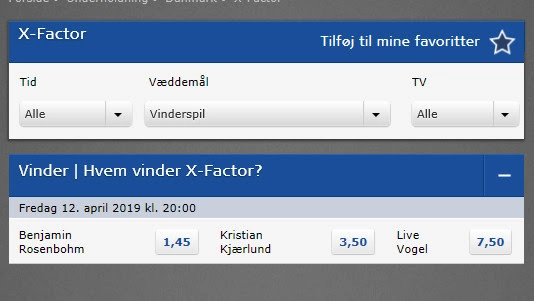 Bookmakerne har en storfavorit til X Factor-finalen – men seerne bestemmer i sidste ende